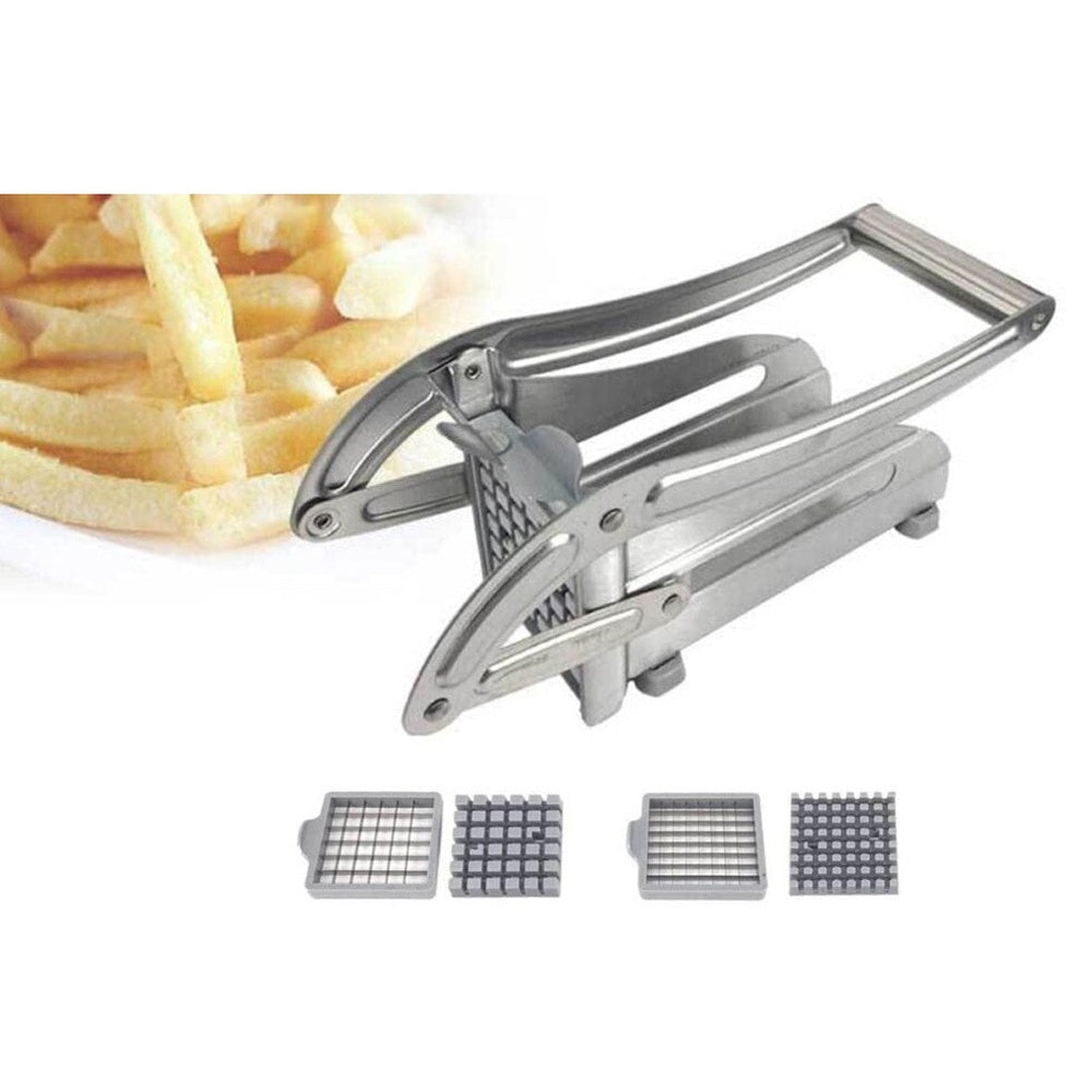 Potato cutter with safety instructions label