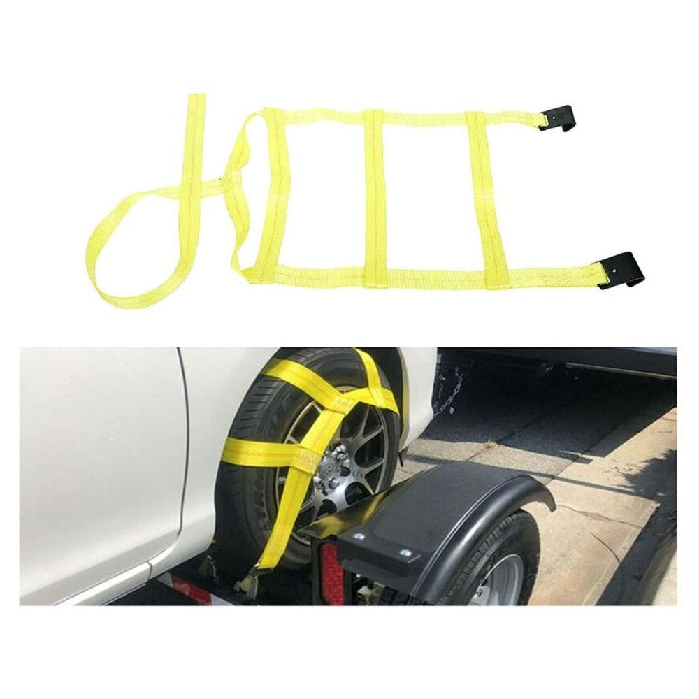 Straps packed ready for vehicle towing