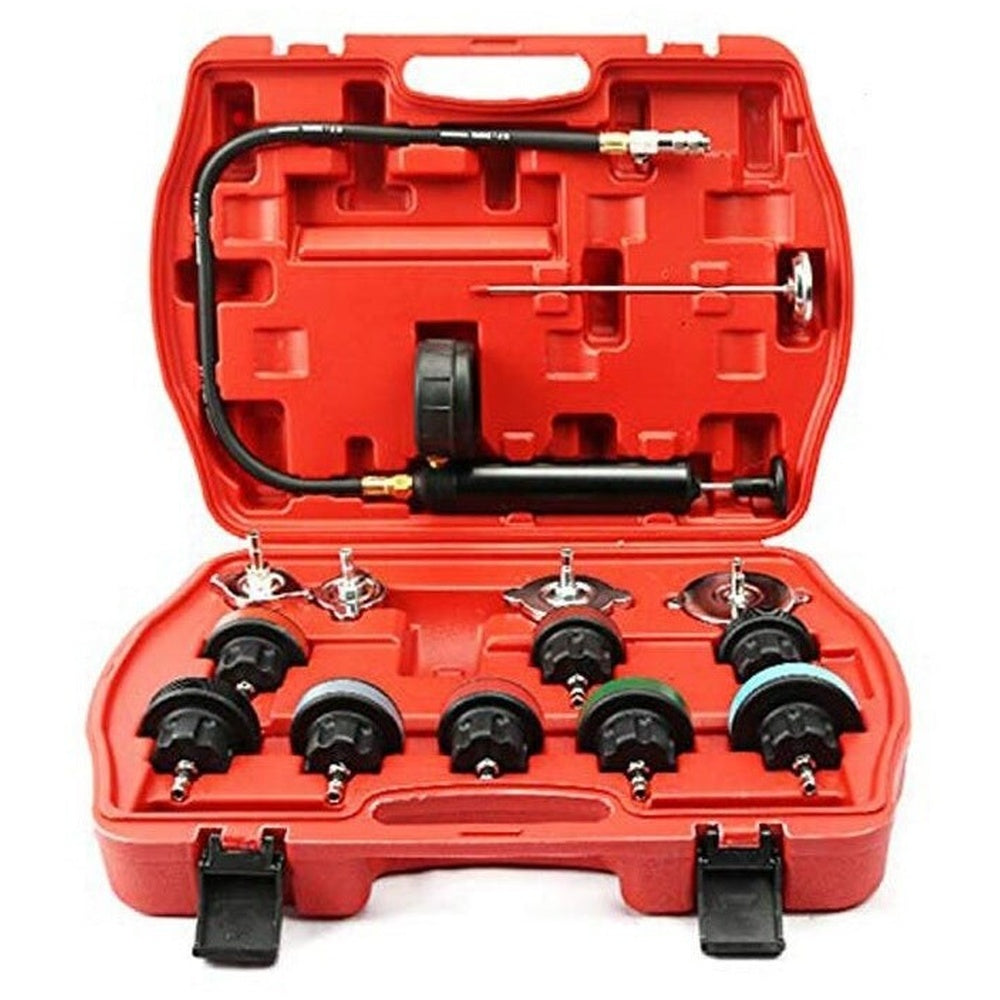 Universal Cooling System Radiator Pressure Tester Gasket Test Kit Leak Detector