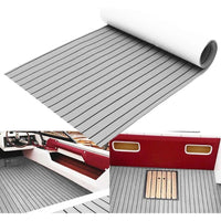 Thumbnail for Marine carpet teak boat flooring mat with grey and black stripes