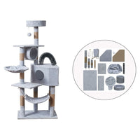 Thumbnail for Light grey cat tower condo 150cm tall