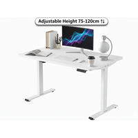 Thumbnail for Height adjustable desk table 120cm with white frame