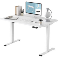 Thumbnail for Height adjustable desk table 140cm white frame
