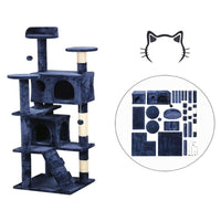 Thumbnail for Blue cat tower with neutral colour accents