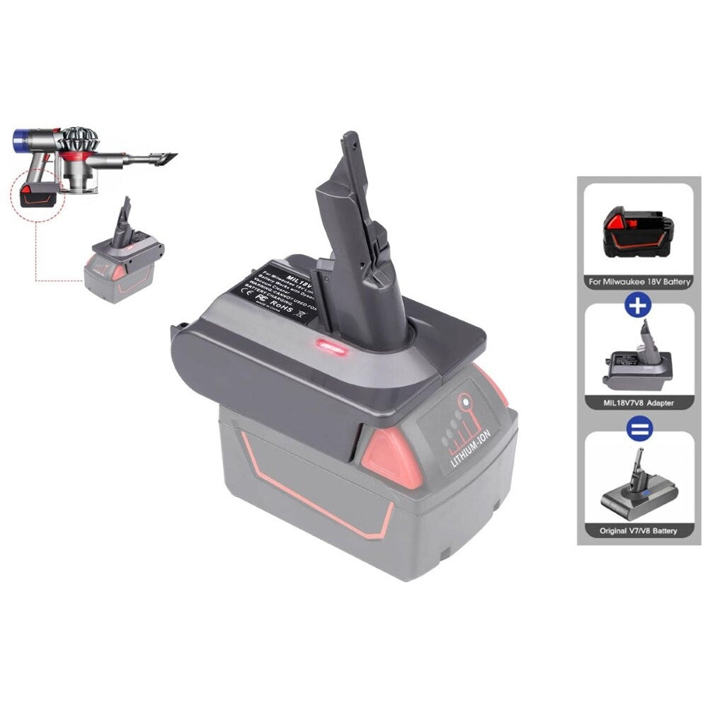 Milwaukee to Dyson Battery Adapter V7 / V8 Series Vacuum Cleaner Adapter Converter