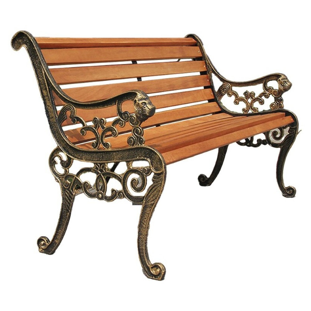 Garden bench with reinforced support bars