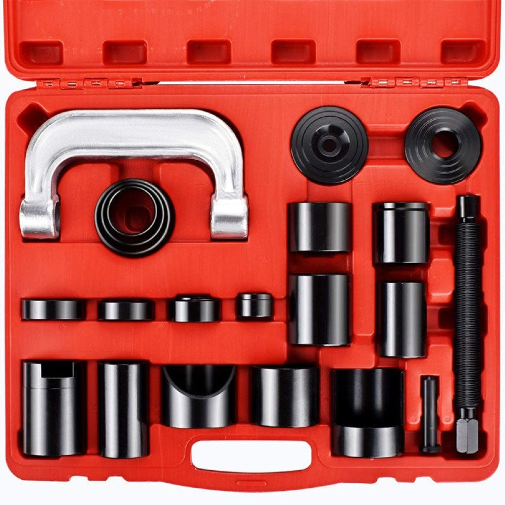 Ball joint service tool kit with all pieces laid out
