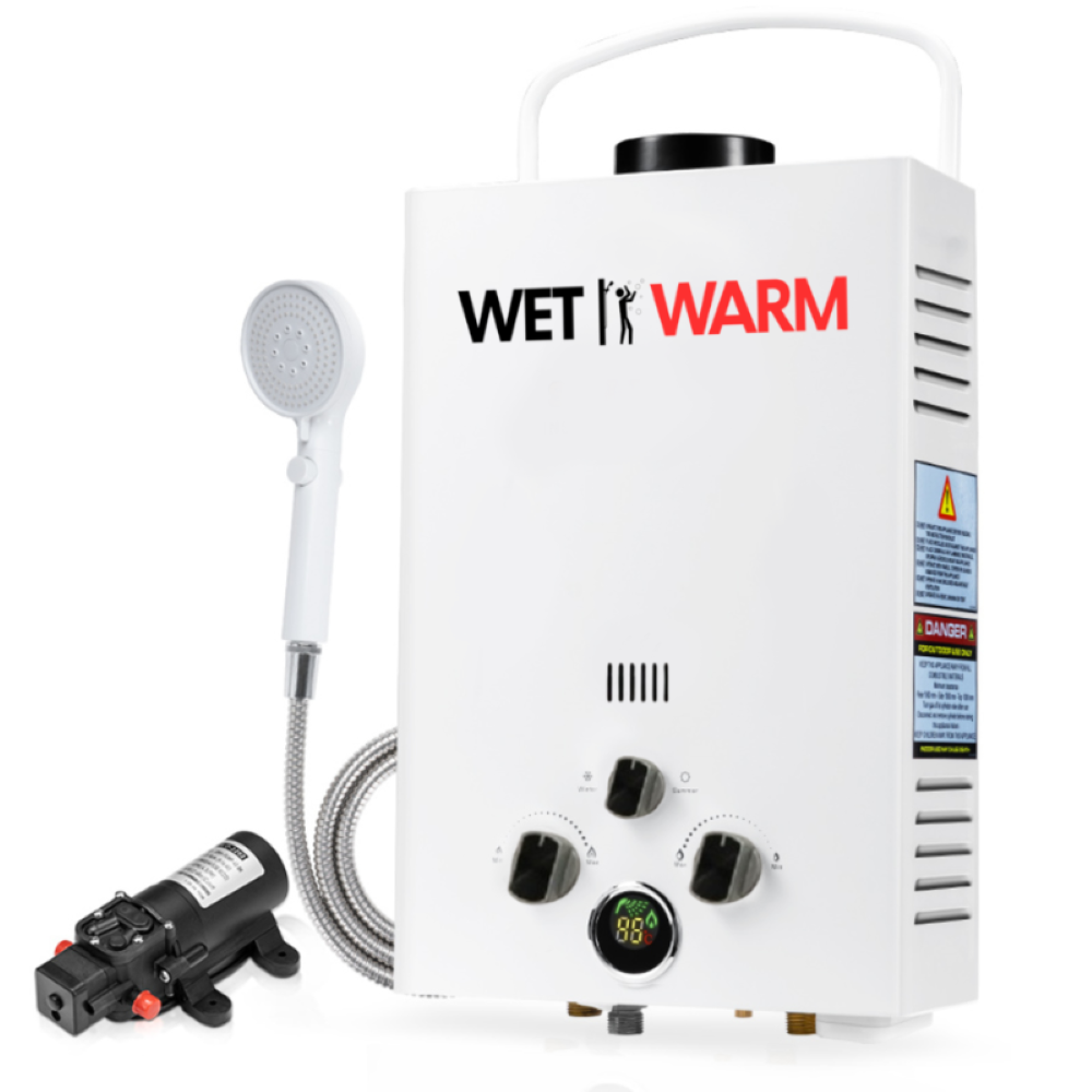 8L portable gas water heater full view