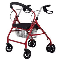 Thumbnail for Adult walking frame mobility walker side view in red