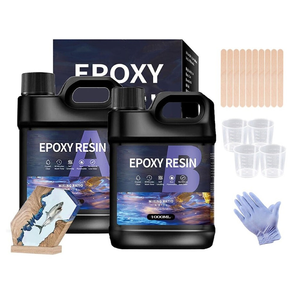 Epoxy resin 2000ml kit resin and hardener bottles