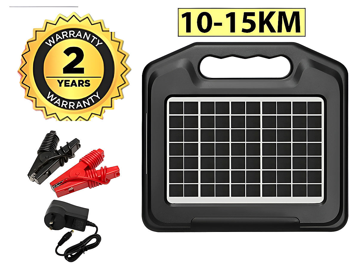 Solar Electric Fence Energiser Energizer 10-15KM