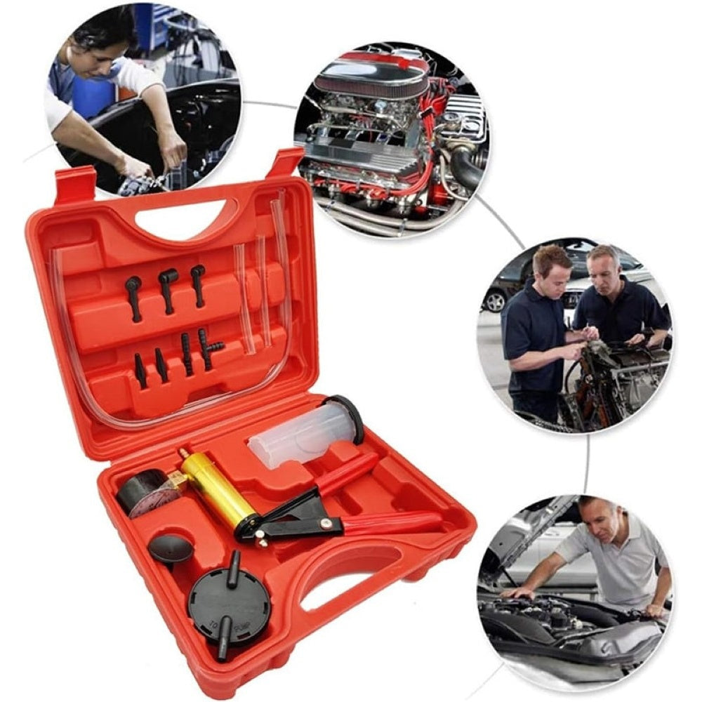 Brake bleeder kit vacuum pump with carrying bag