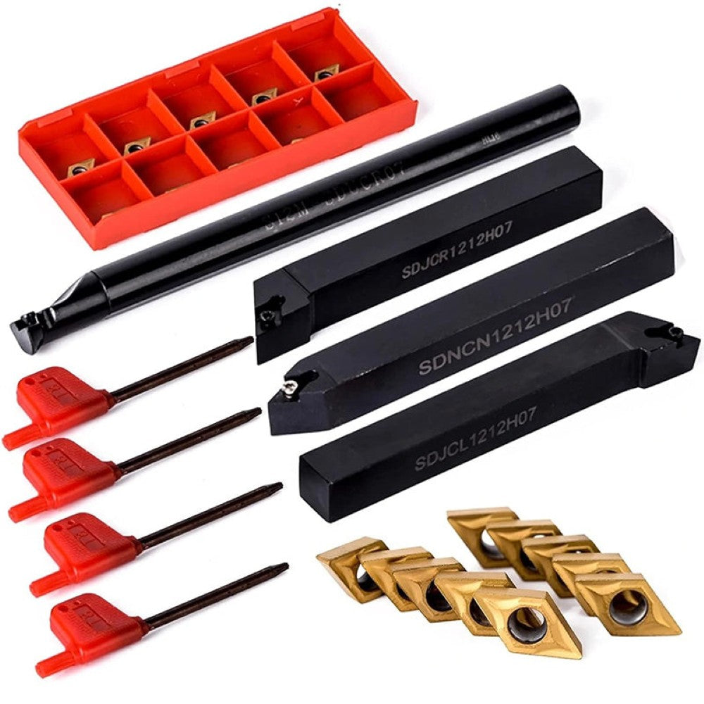 Lathe tool set for steel semi-finishing