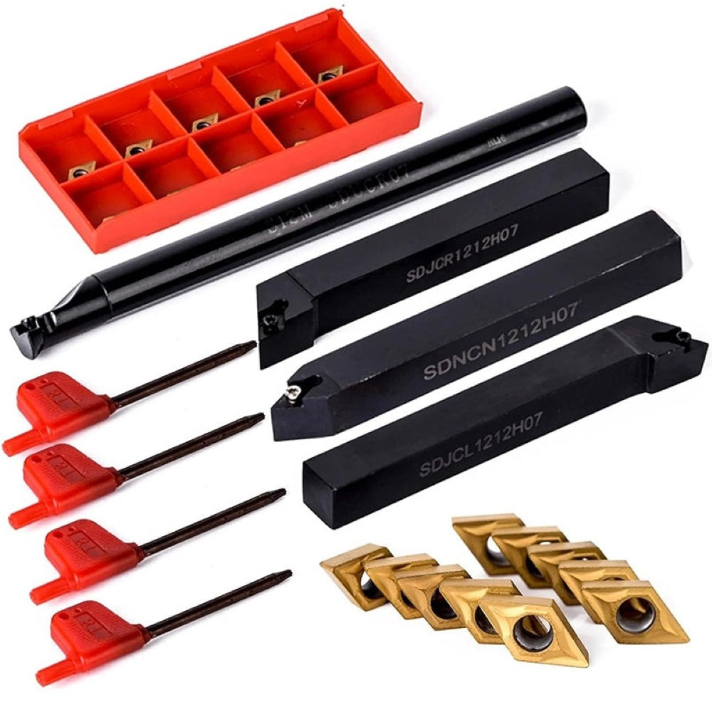 Lathe tool set for steel semi-finishing
