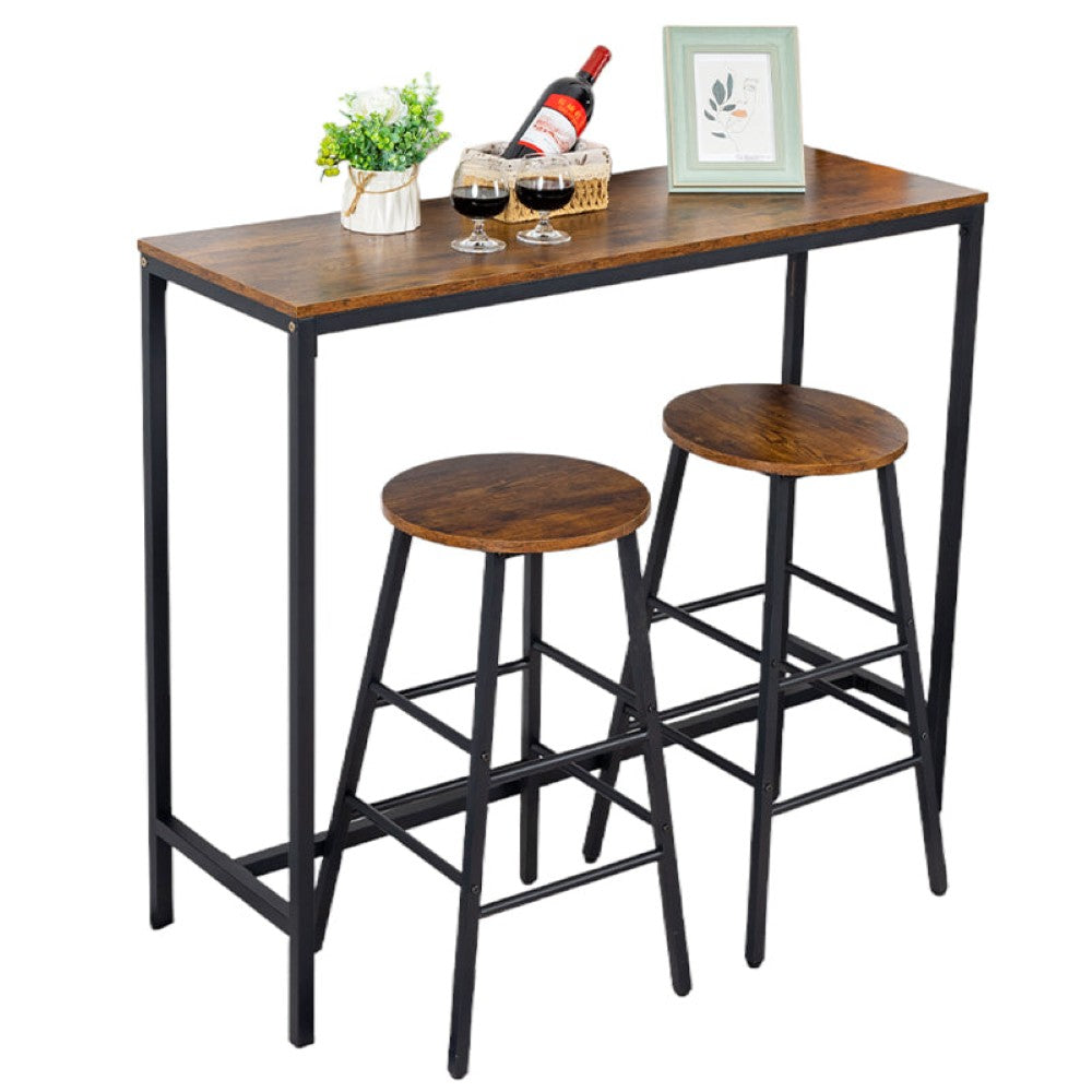 Bar table and stools set styled with decor