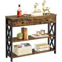 Thumbnail for Rustic brown console table with smooth surface