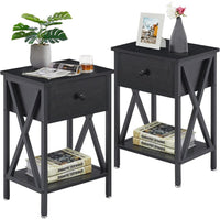Thumbnail for Set of 2 bedside tables with drawers