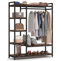 Thumbnail for Metal wardrobe clothes rack with black frame