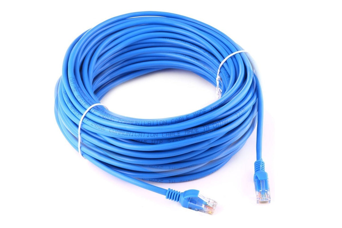 Side view of Ethernet cable showing cable thickness