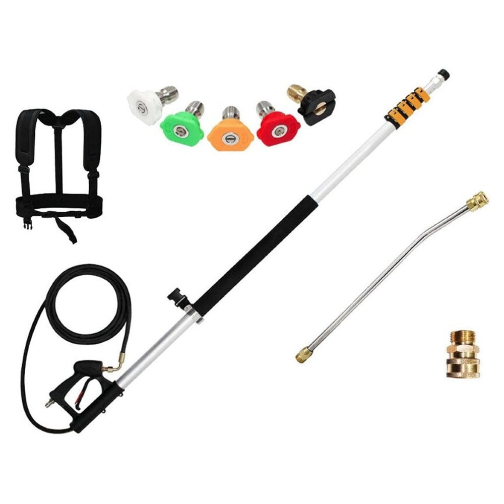 Pressure washer pole with thickened aluminium pipe