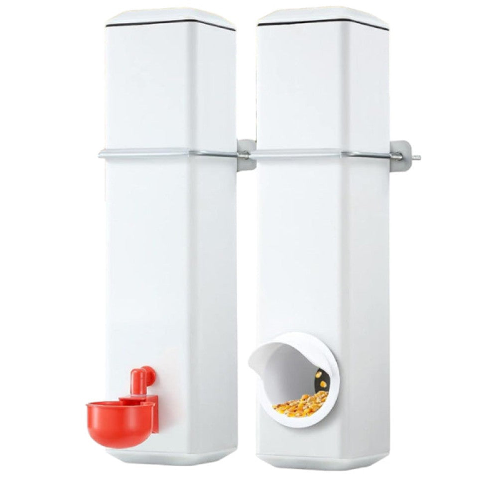 Automatic chicken feeder and waterer set with 4 litre capacity