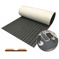 Thumbnail for Marine carpet teak boat flooring mat dark grey with black stripes