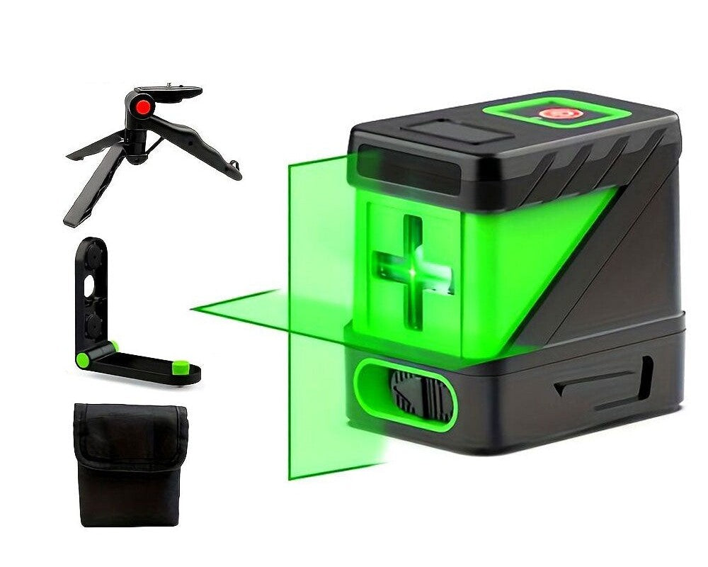 Laser level showing compact portable size