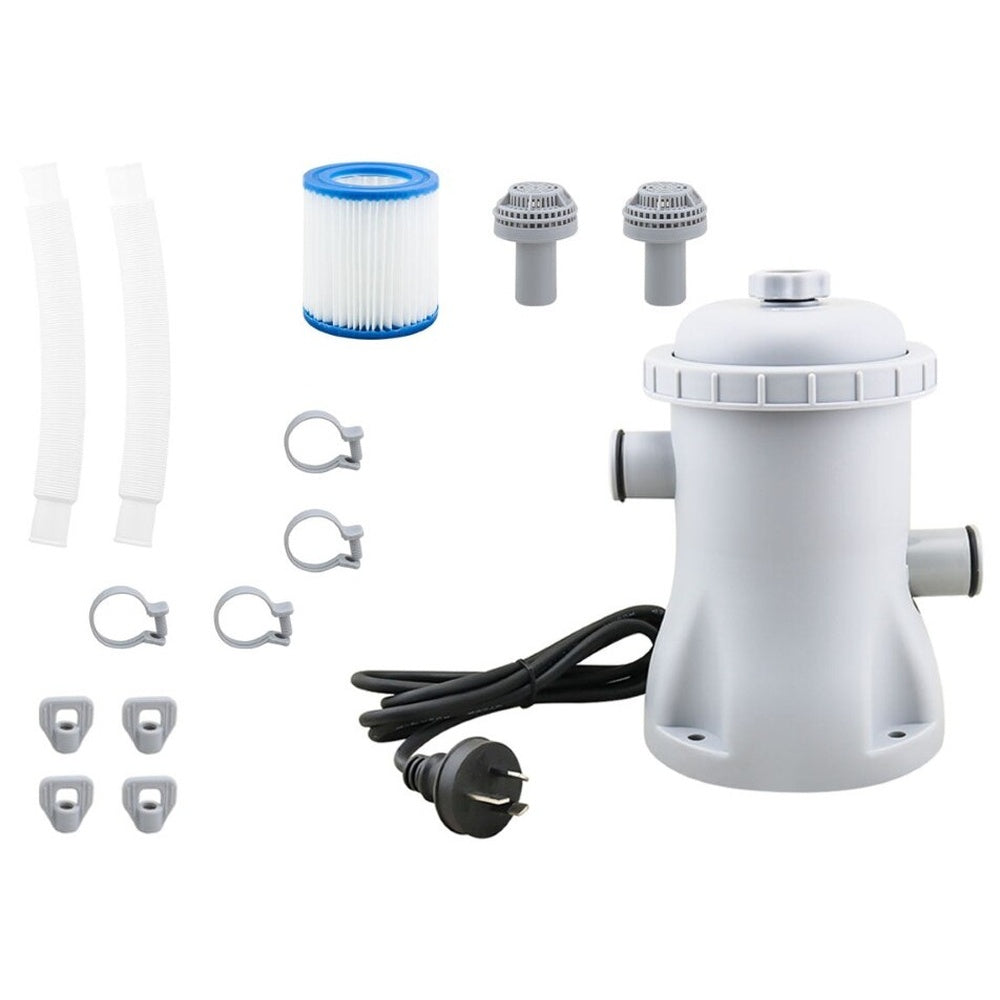 Swimming pool filter pump with grey PVC body
