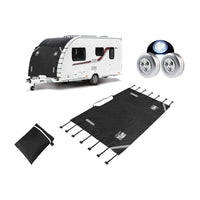 Thumbnail for Caravan cover packed in carry bag for storage