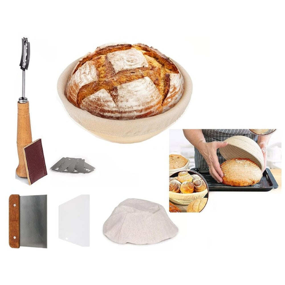 Bread proofing basket set components