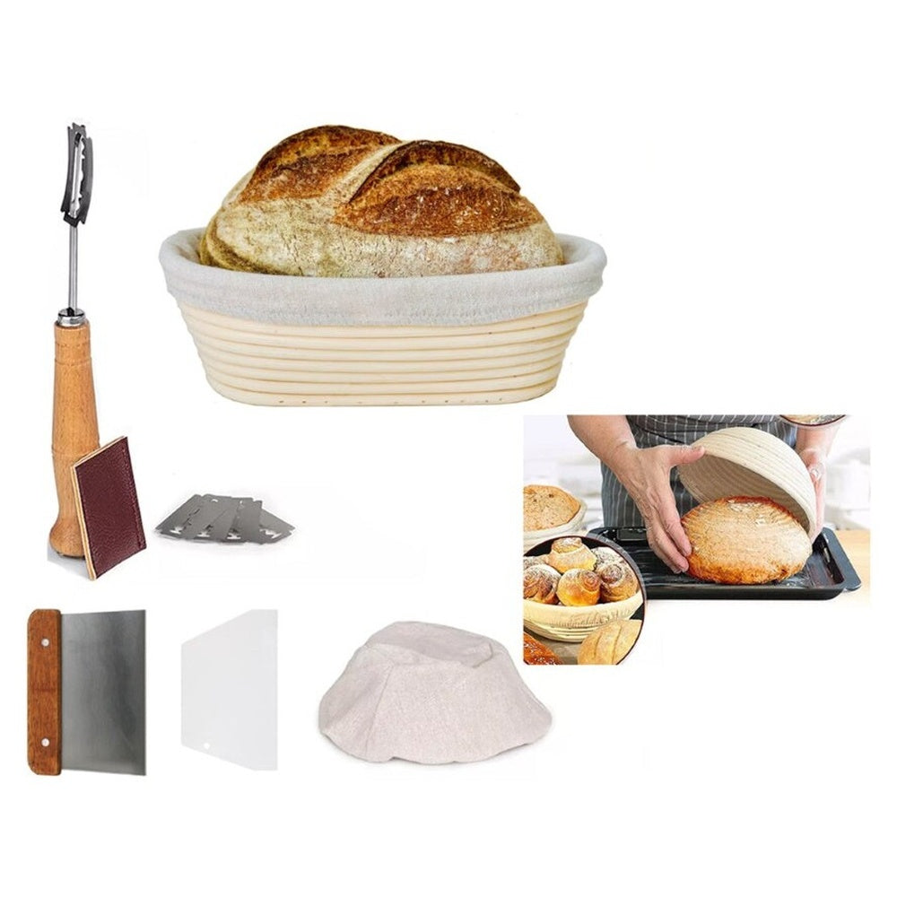 Bread proofing basket set components
