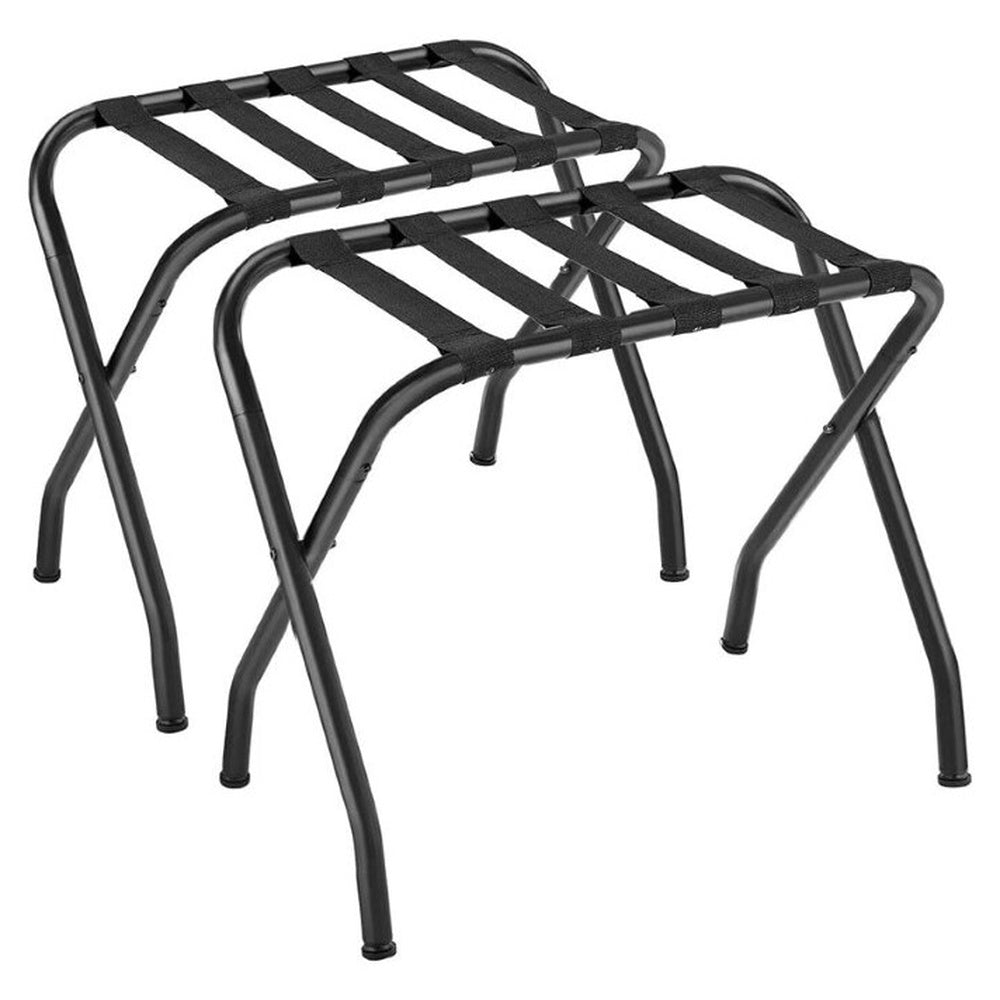 Black luggage rack suitcase stand folded