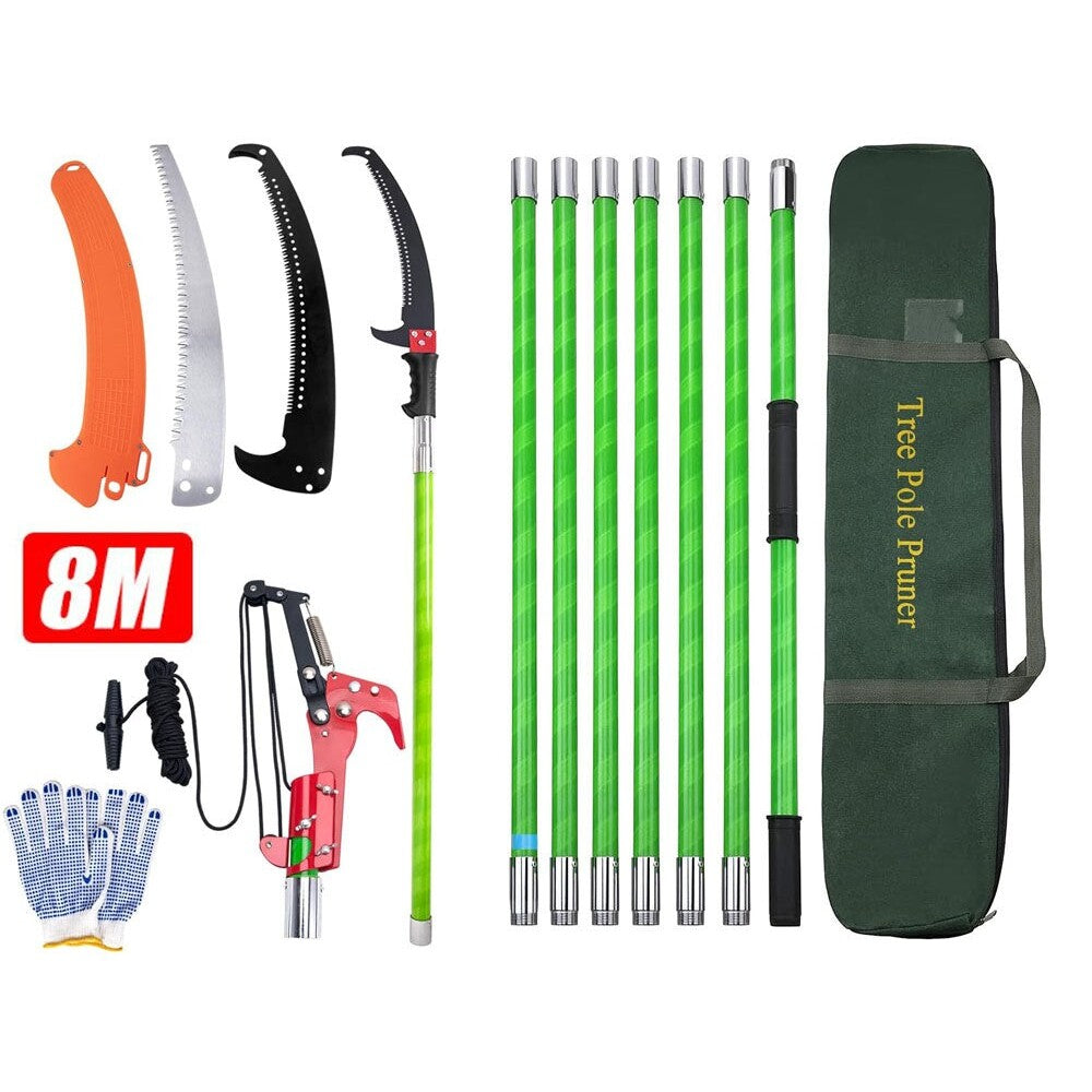 Detachable pole pruning saw extended to 8m