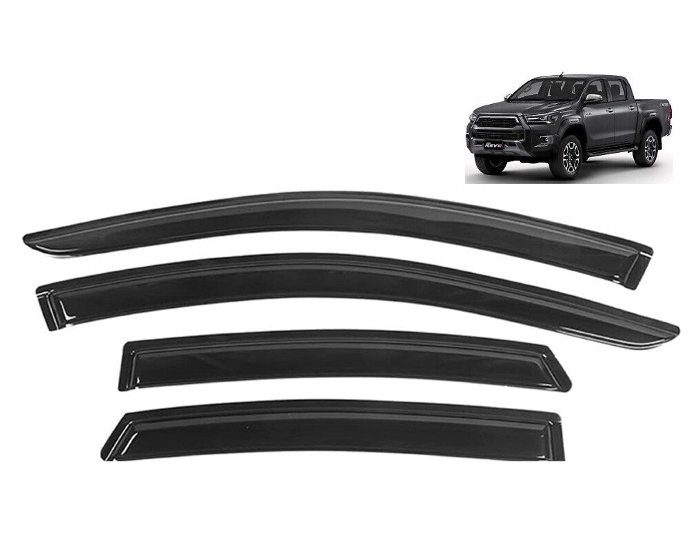 Door visors used in monsoon weather conditions