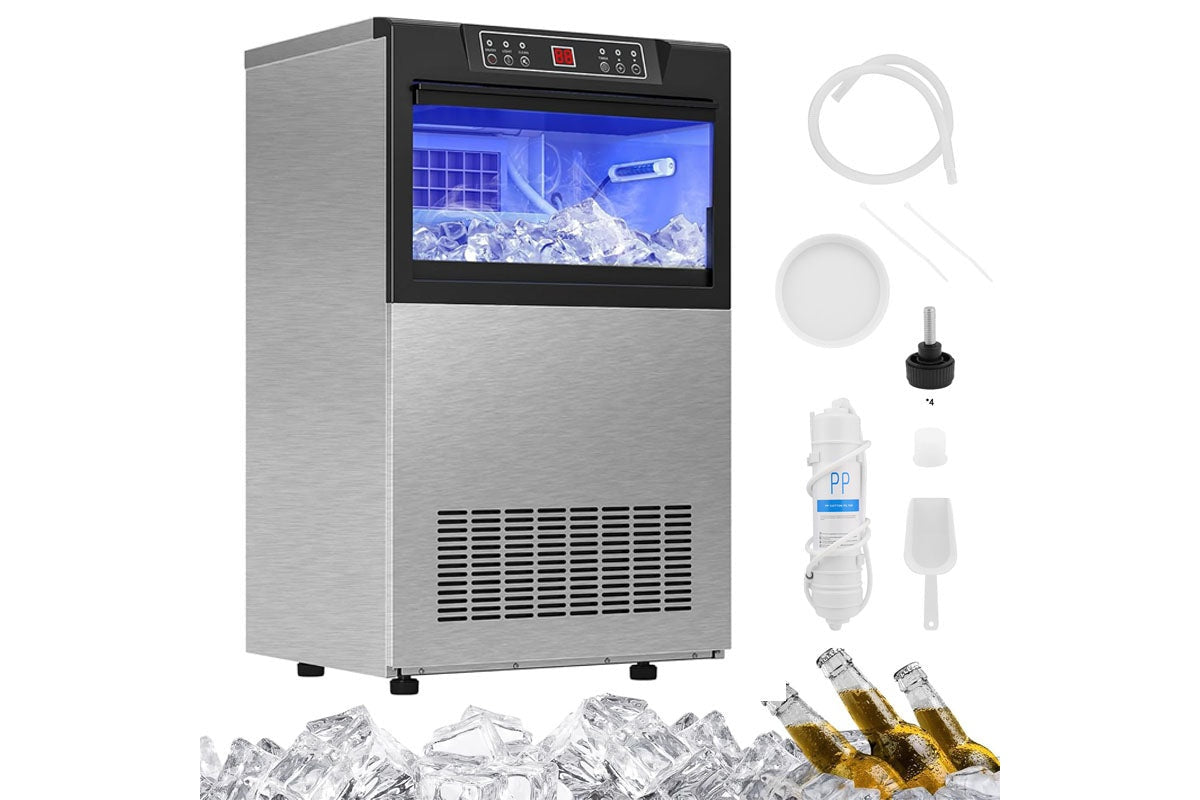 Ice maker control panel with LED display