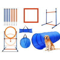Thumbnail for Dog agility equipment set with tunnel and jumps