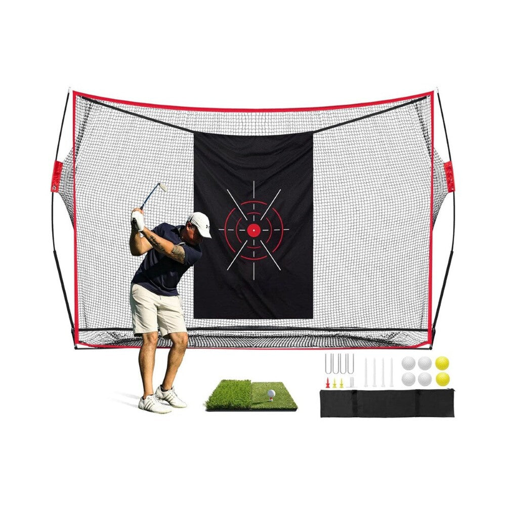 Golf net with included golf rod and accessories