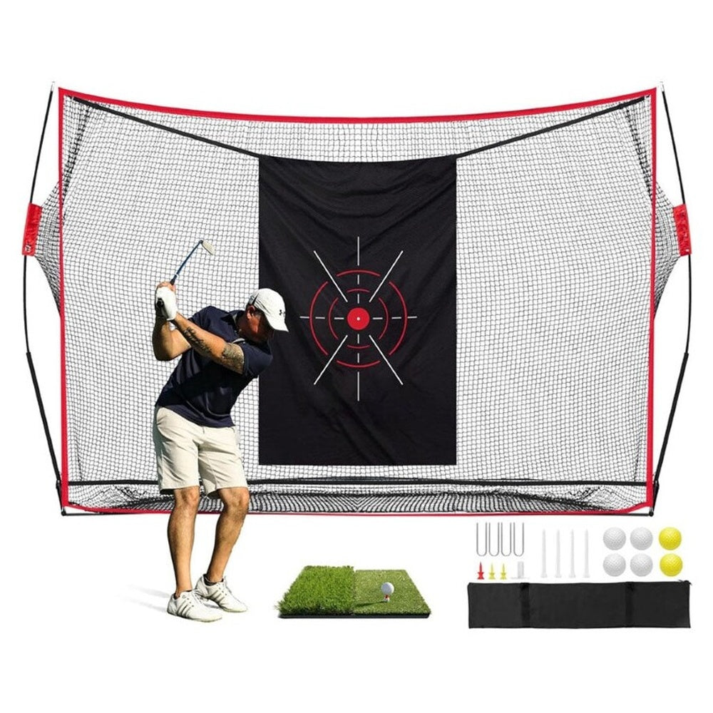 Golf net with included golf rod and accessories
