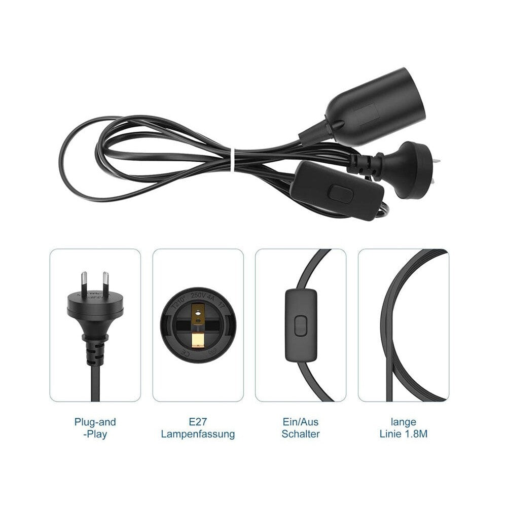 E27 lamp holder hanging cable for bedroom lighting