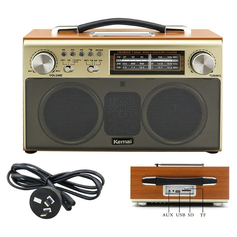 Vintage wood FM radio Bluetooth speaker