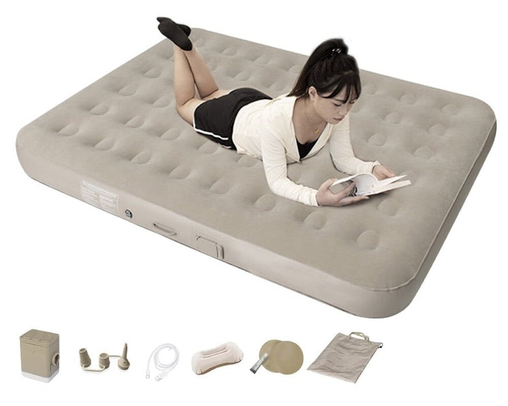 Air mattress folded for transport