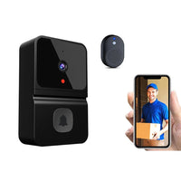 Thumbnail for Smart WiFi video doorbell black with wide angle lens