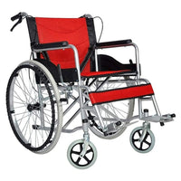 Thumbnail for Red wheelchair showing easy push button fold feature
