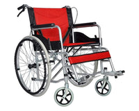 Thumbnail for Red wheelchair showing easy push button fold feature