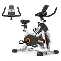 Thumbnail for Exercise bike spin bike side angle showing digital display