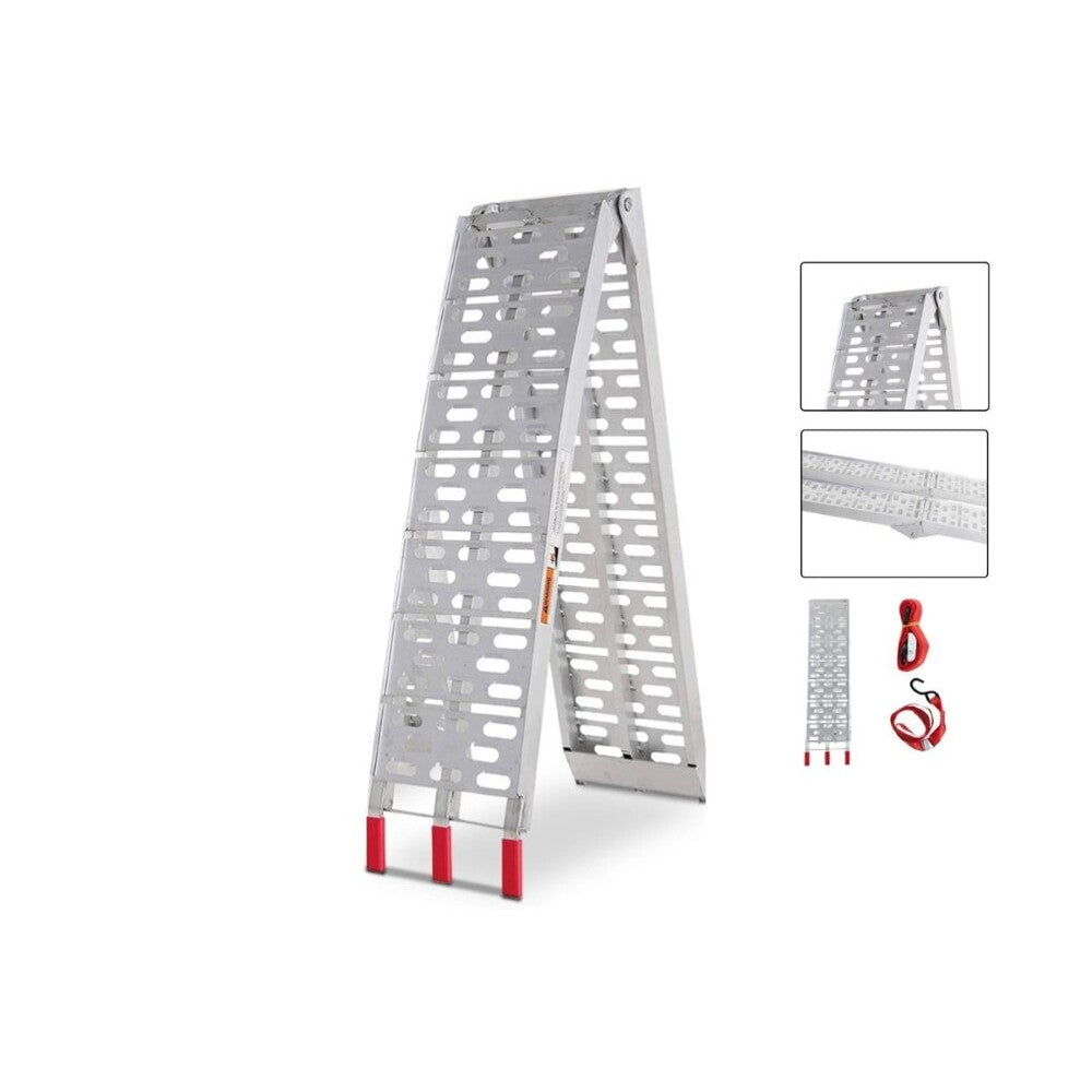 Aluminium folding ramp extended for loading use