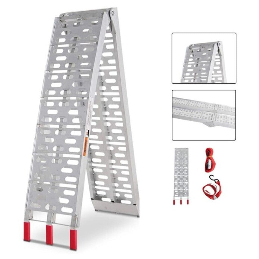 Aluminium folding ramp with textured grip surface
