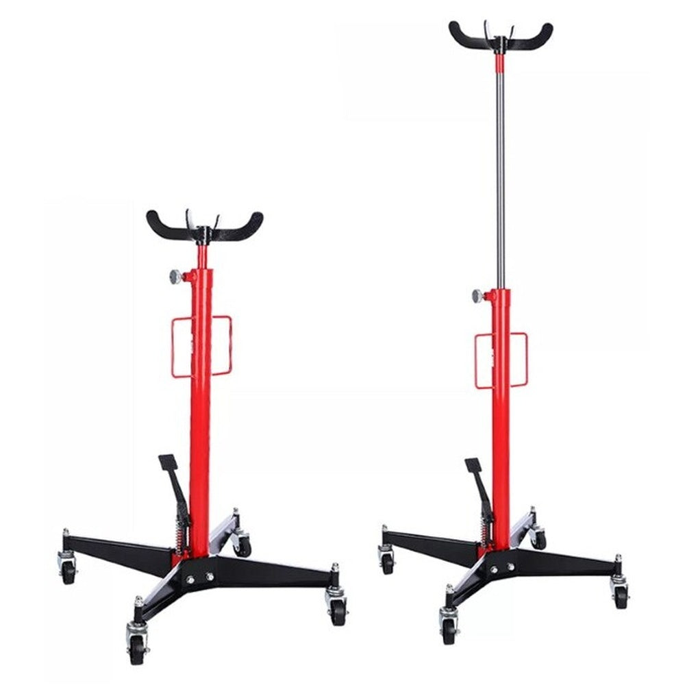 Transmission jack hydraulic with red steel frame