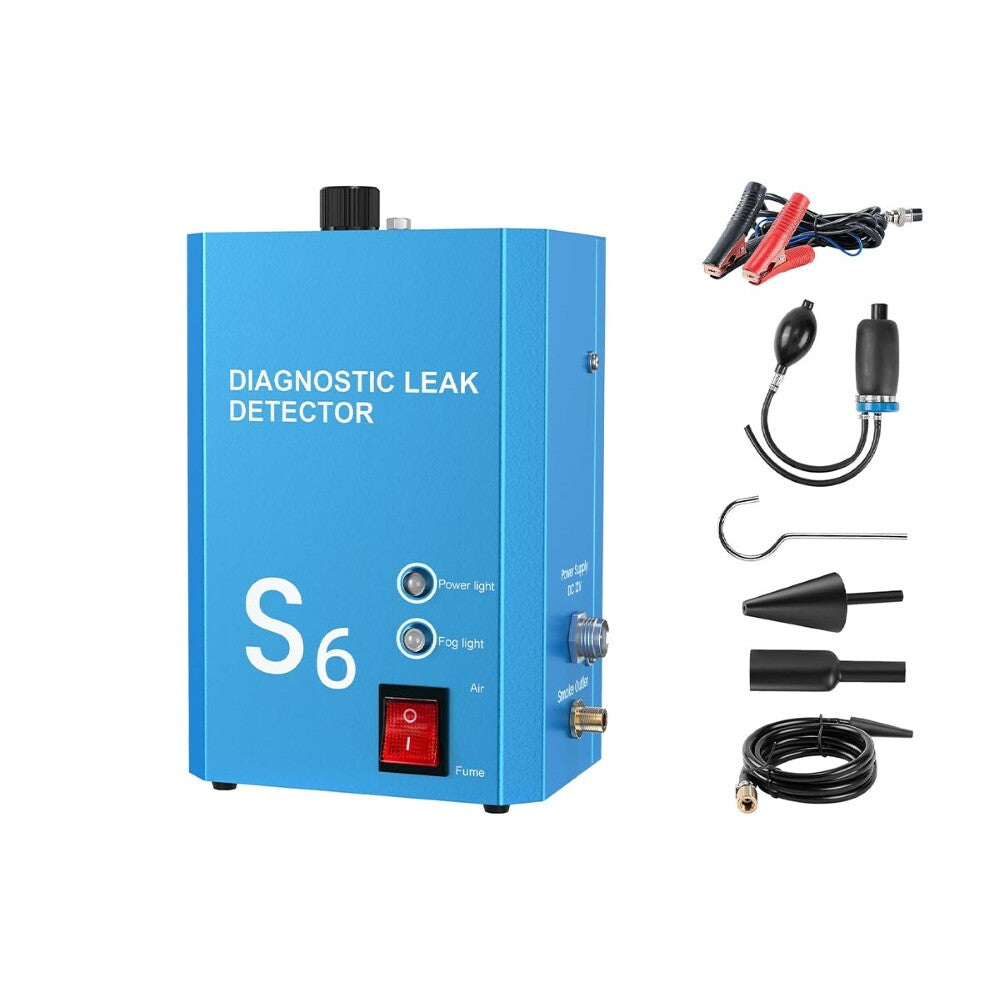 Leak detector with accessories laid out