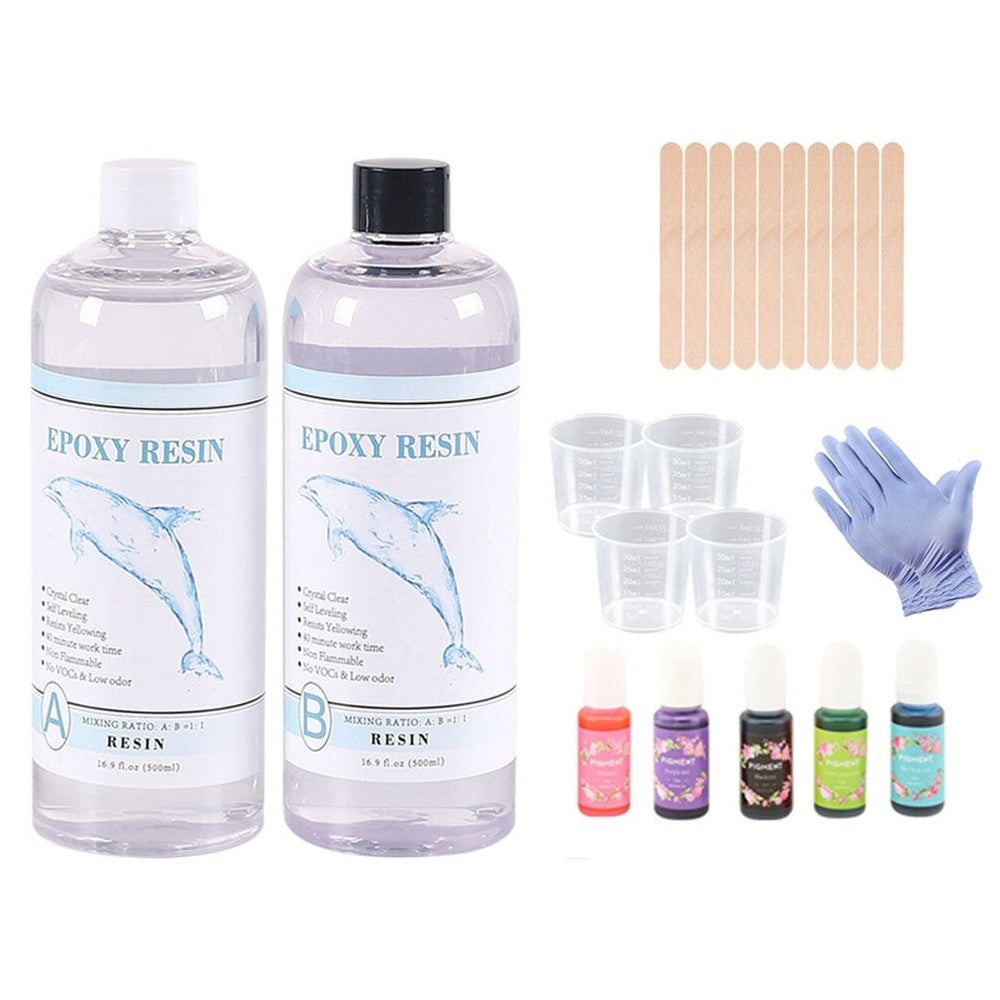 Close-up of resin kit packaging